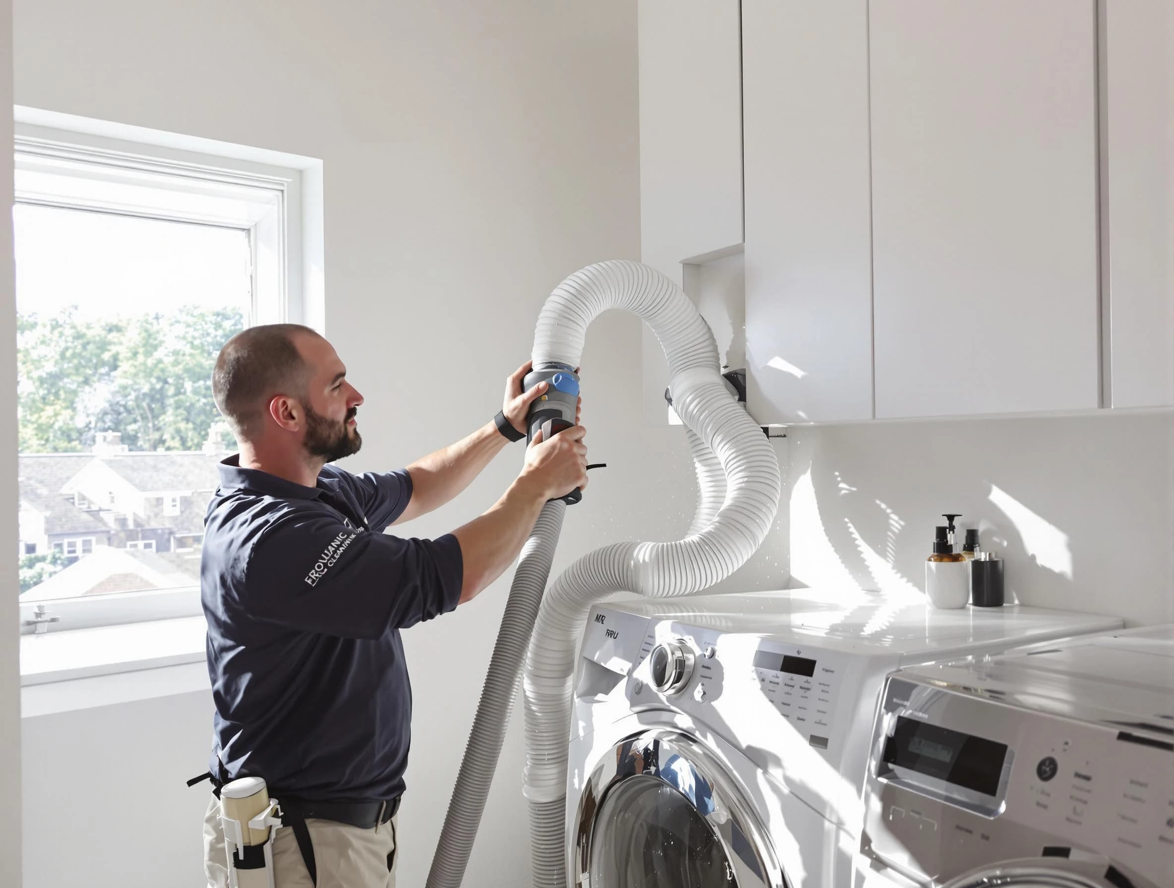 Certified Chattahoochee Hills Dryer Vent Cleaning technician performing dryer vent cleaning in Chattahoochee Hills