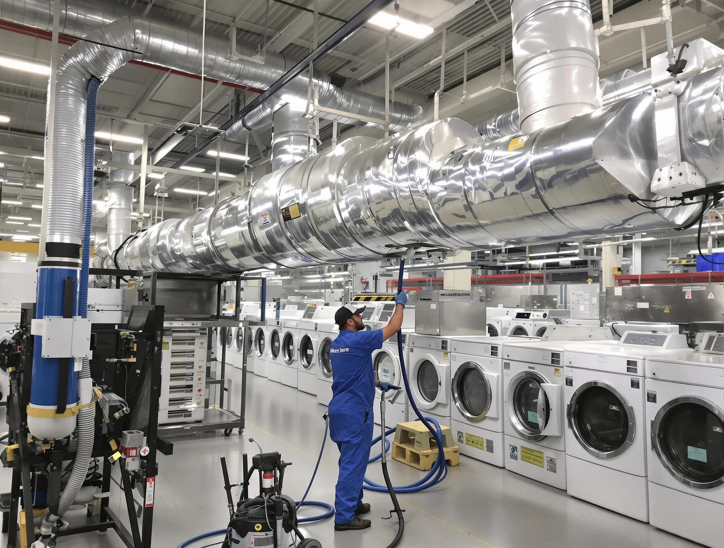 Chattahoochee Hills Dryer Vent Cleaning team performing heavy-duty industrial dryer vent cleaning in Chattahoochee Hills